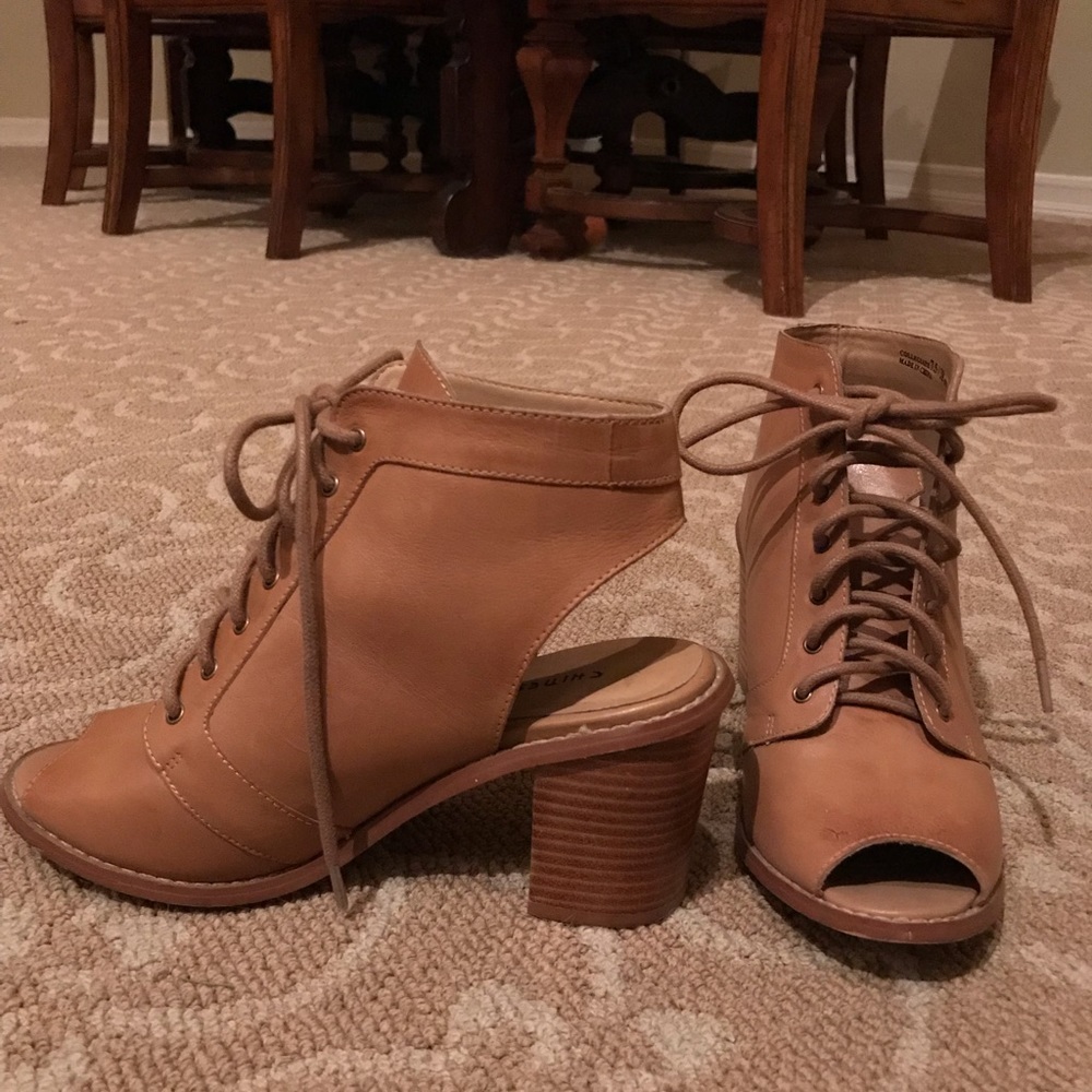 Chinese Laundry Lace-Up Heeled Booties